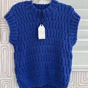 Women's Royal Blue Knit Sweater Shirt